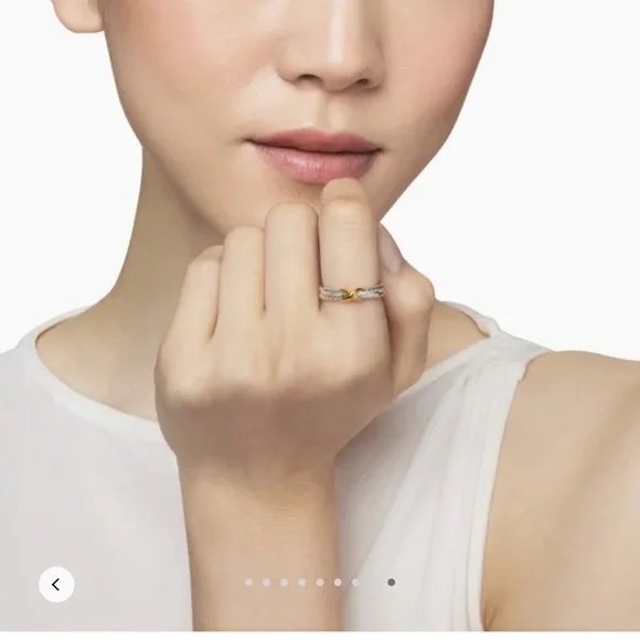 David Yurman Silver and Gold Crossover Ring - Picture 6 of 6